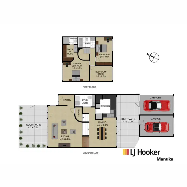 Floorplan of Homely townhouse listing, 100 Arthur Circle, Forrest ACT 2603