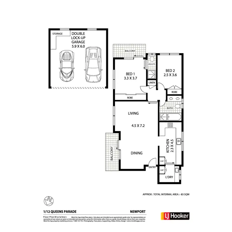 Floorplan of Homely unit listing, 1/12 Queens Parade, Newport NSW 2106