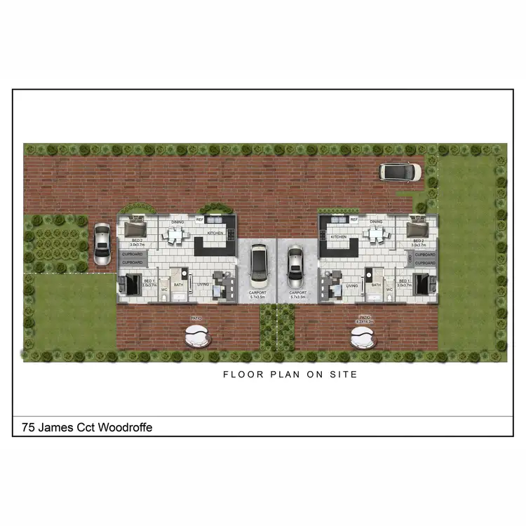 Floorplan of Homely unit listing, 1/75 James Circuit, Woodroffe NT 830