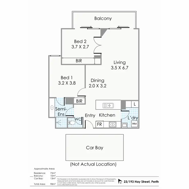 Floorplan of Homely apartment listing, 23/193 Hay Street, East Perth WA 6004