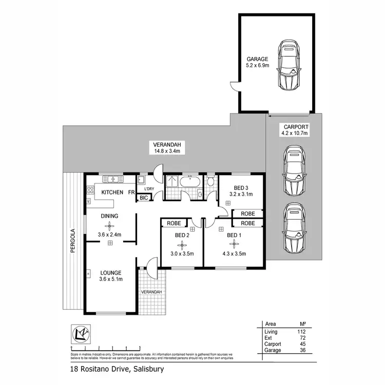 Floorplan of Homely house listing, 18 Rositano Drive, Salisbury SA 5108