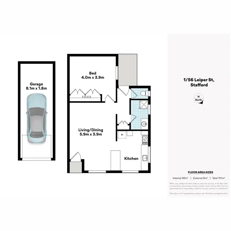 Floorplan of Homely apartment listing, 1/56 Leiper Street, Stafford QLD 4053