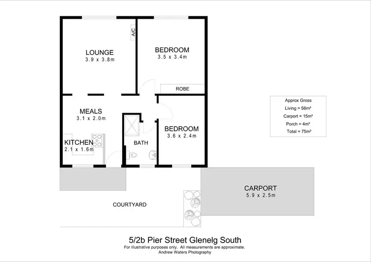 Floorplan of Homely unit listing, 5/2b Pier Street, Glenelg South SA 5045