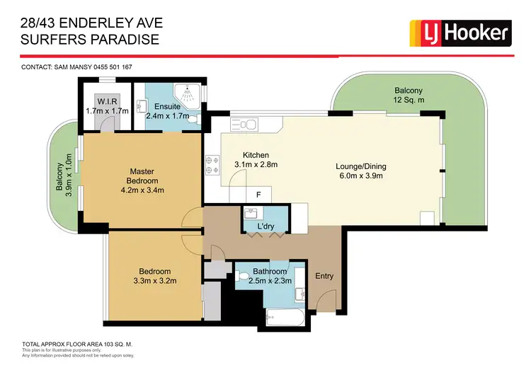 Floorplan of Homely unit listing, Unit 28/43 Enderley Avenue, Surfers Paradise QLD 4217