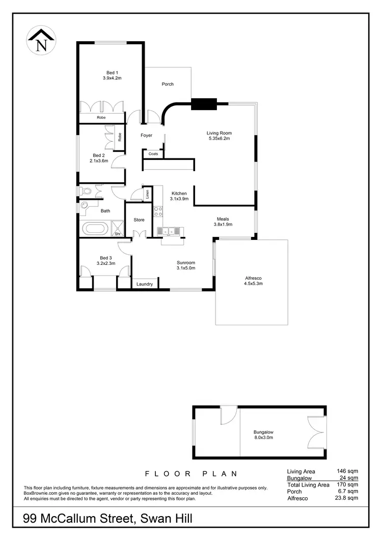 Floorplan of Homely house listing, 99 McCallum Street, Swan Hill VIC 3585