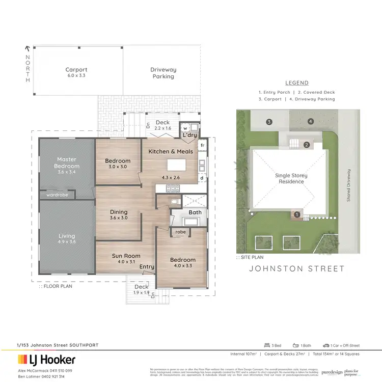 Floorplan of Homely semi-detached listing, 1/153 Johnston Street, Southport QLD 4215