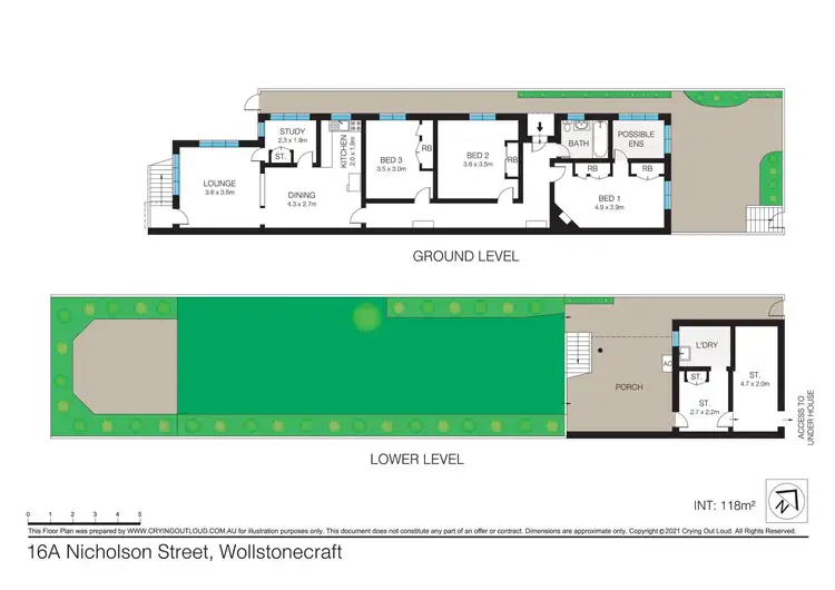 Floorplan of Homely semi-detached listing, 16A Nicholson Street, Wollstonecraft NSW 2065