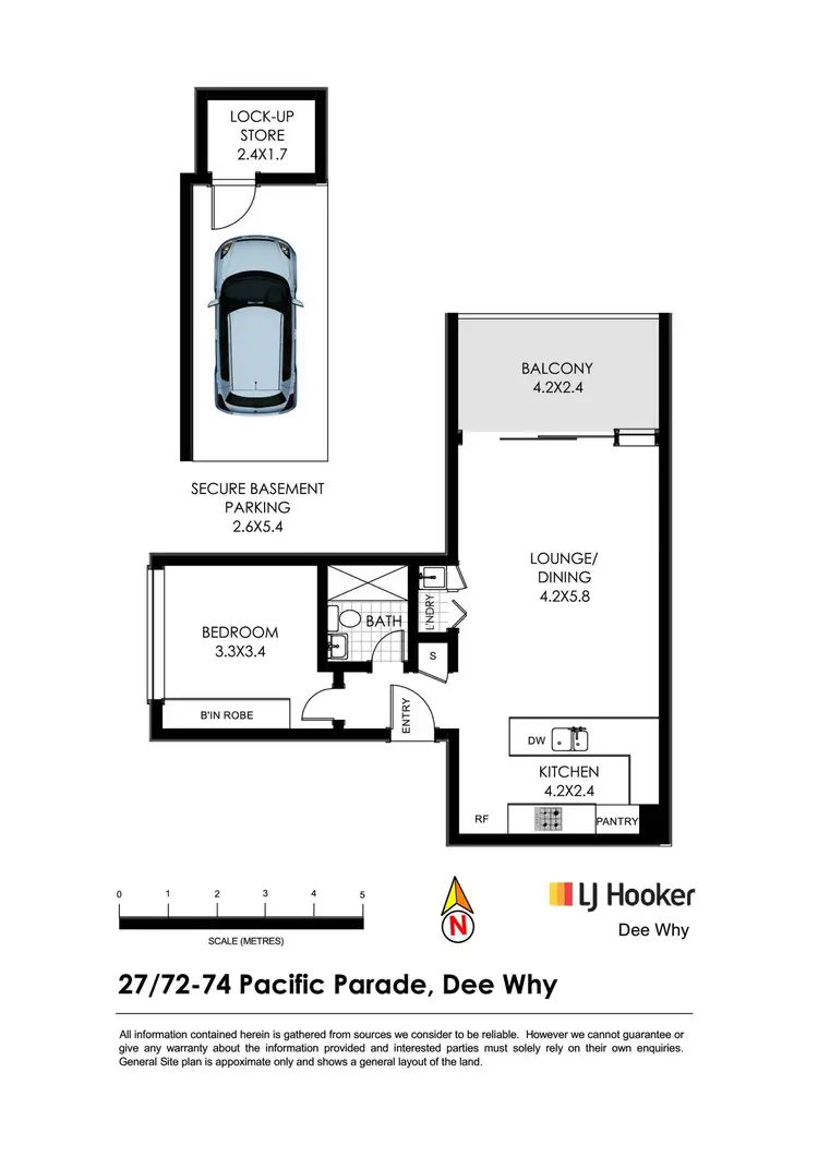 Floorplan of Homely unit listing, 27/72-74 Pacific Parade, Dee Why NSW 2099