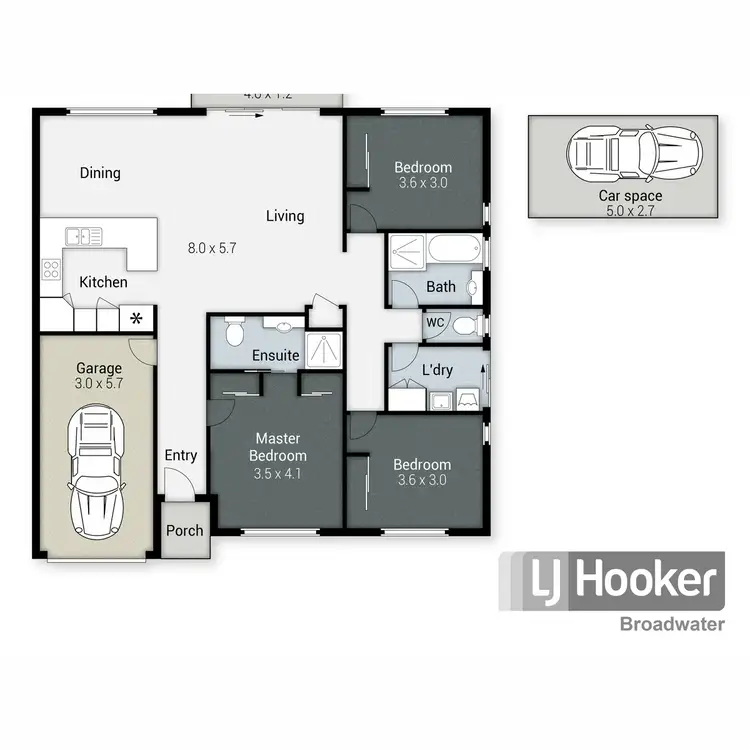 Floorplan of Homely semi-detached listing, 19/2 Brown Street, Labrador QLD 4215