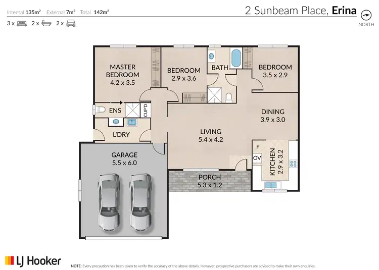 Floorplan of Homely semi-detached listing, 2 Sunbeam Place, Erina NSW 2250