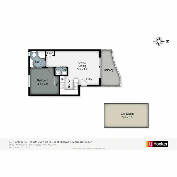 Floorplan of Homely apartment listing, 24/2607-2609 Gold Coast Highway, Mermaid Beach QLD 4218
