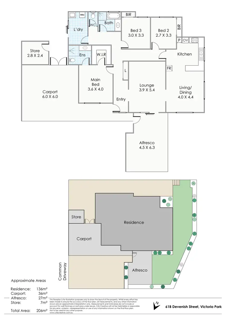 Floorplan of Homely semi-detached listing, 61B Devenish Street, East Victoria Park WA 6101
