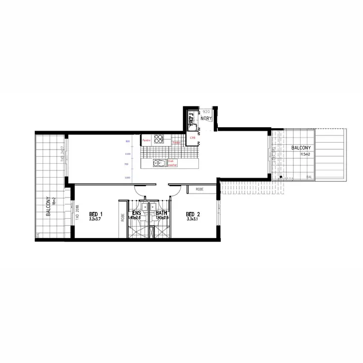 Floorplan of Homely unit listing, 405/24 Girrahween Street, Braddon ACT 2612
