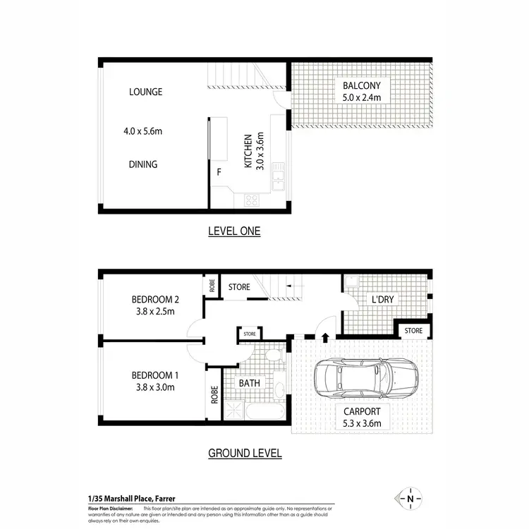 Floorplan of Homely townhouse listing, 1/35 Marshall Street, Farrer ACT 2607