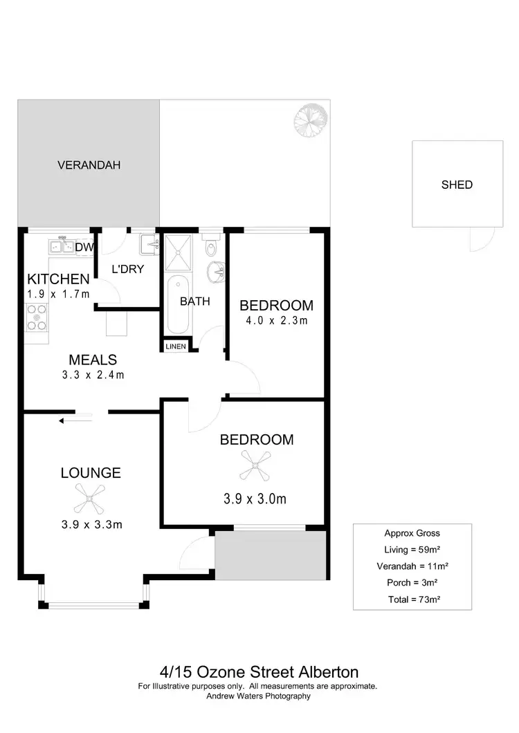 Floorplan of Homely unit listing, 4/15 Ozone Street, Alberton SA 5014