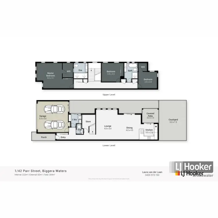 Floorplan of Homely semi-detached listing, 1/42 Parr Street, Biggera Waters QLD 4216
