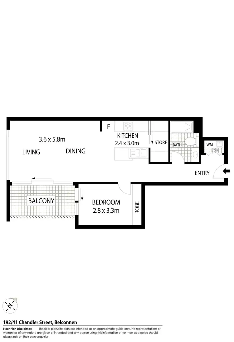 Floorplan of Homely apartment listing, 192/41 Chandler Street, Belconnen ACT 2617