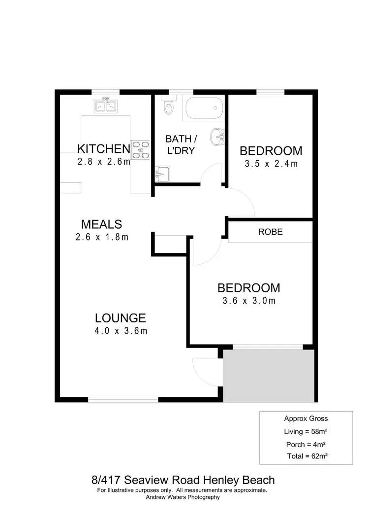 Floorplan of Homely unit listing, 8/417 Seaview Road, Henley Beach SA 5022