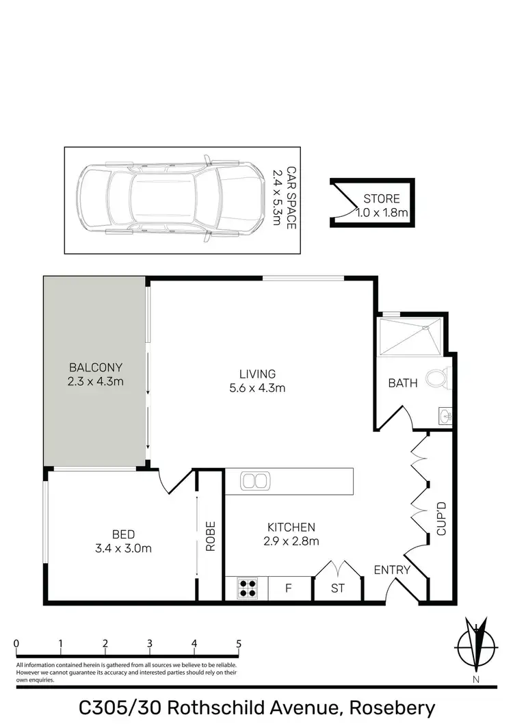 Floorplan of Homely apartment listing, C503/30 Rothchild Avenue, Rosebery NSW 2018