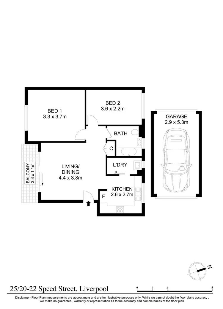 Floorplan of Homely unit listing, 25/20 Speed Street, Liverpool NSW 2170