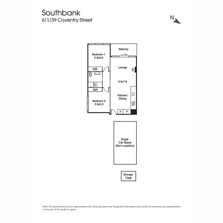 Floorplan of Homely apartment listing, 611/39 Coventry Street, Southbank VIC 3006
