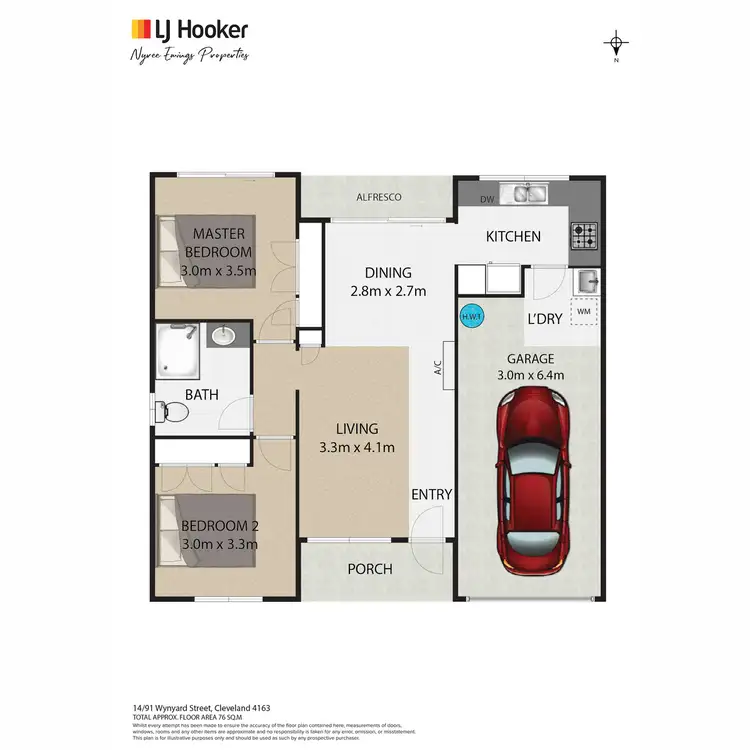 Floorplan of Homely unit listing, 14/91 Wynyard Street, Cleveland QLD 4163