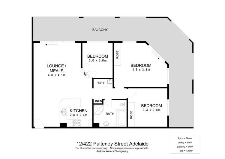 Floorplan of Homely apartment listing, 12/422 Pulteney Street, Adelaide SA 5000