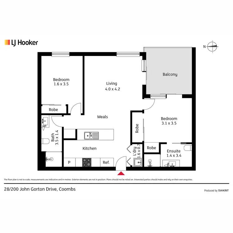 Floorplan of Homely apartment listing, 28/200 John Gorton Drive, Coombs ACT 2611