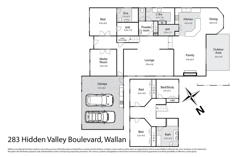 Floorplan of Homely house listing, 283 Hidden Valley Boulevard, Hidden Valley VIC 3756