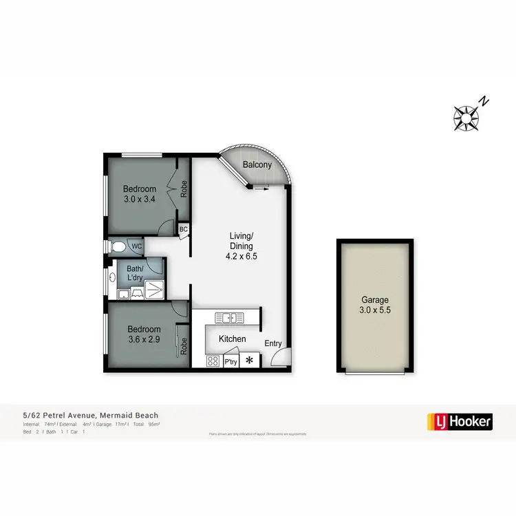 Floorplan of Homely unit listing, 5/62 Petrel Avenue, Mermaid Beach QLD 4218