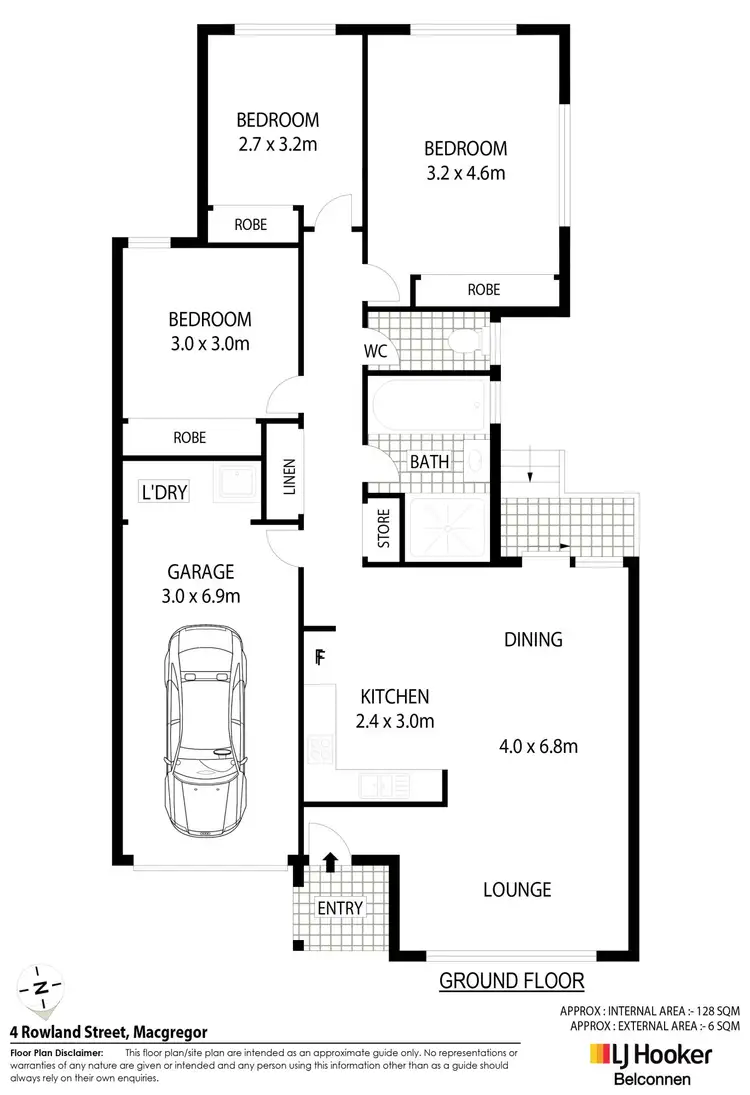 Floorplan of Homely townhouse listing, 4 Rowland Street, Macgregor ACT 2615