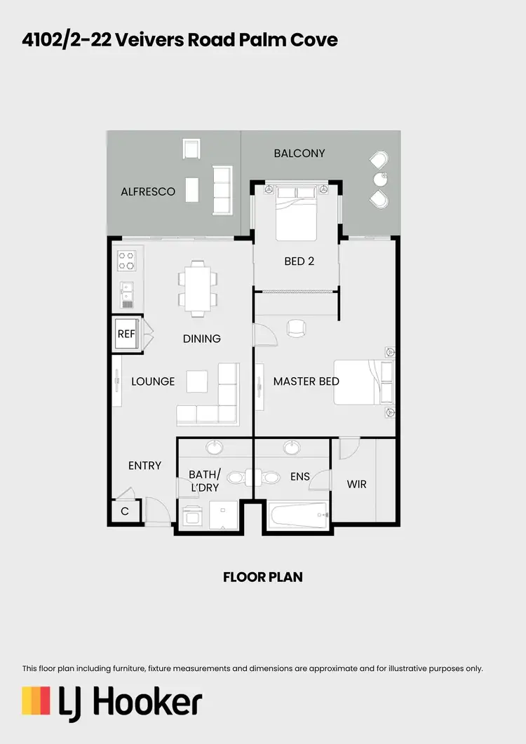 Floorplan of Homely unit listing, 4102/2-22 Veivers Road, Palm Cove QLD 4879