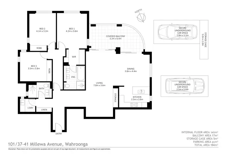 Floorplan of Homely unit listing, 101/37-41 Millewa Avenue, Wahroonga NSW 2076
