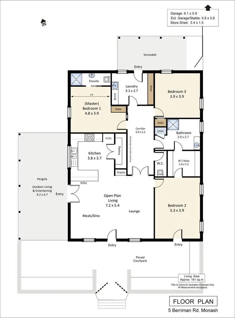 Floorplan of Homely house listing, 5 Berriman Road, Monash SA 5342
