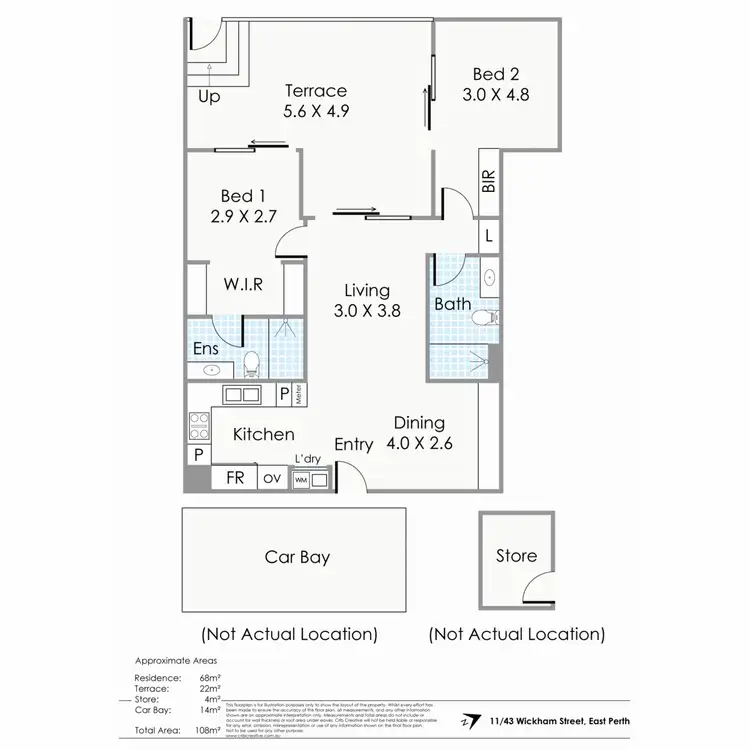 Floorplan of Homely apartment listing, 11/43 Wickham Street, East Perth WA 6004