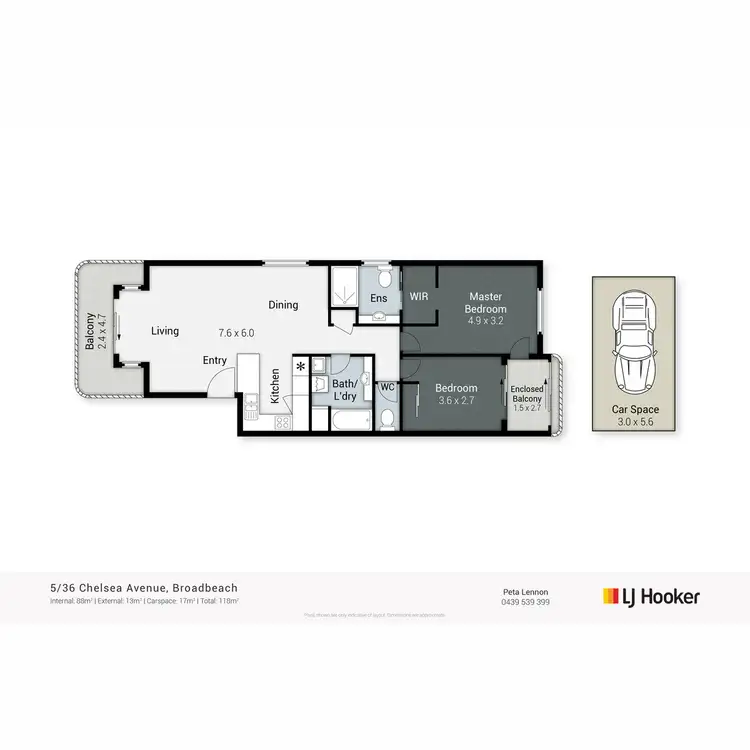Floorplan of Homely unit listing, 5/36 Chelsea Avenue, Broadbeach QLD 4218