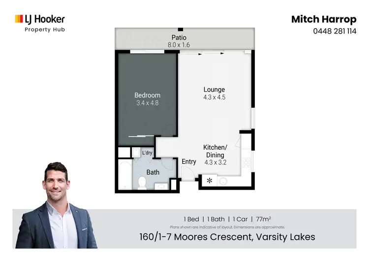 Floorplan of Homely apartment listing, 160/1-7 Moores Crescent, Varsity Lakes QLD 4227