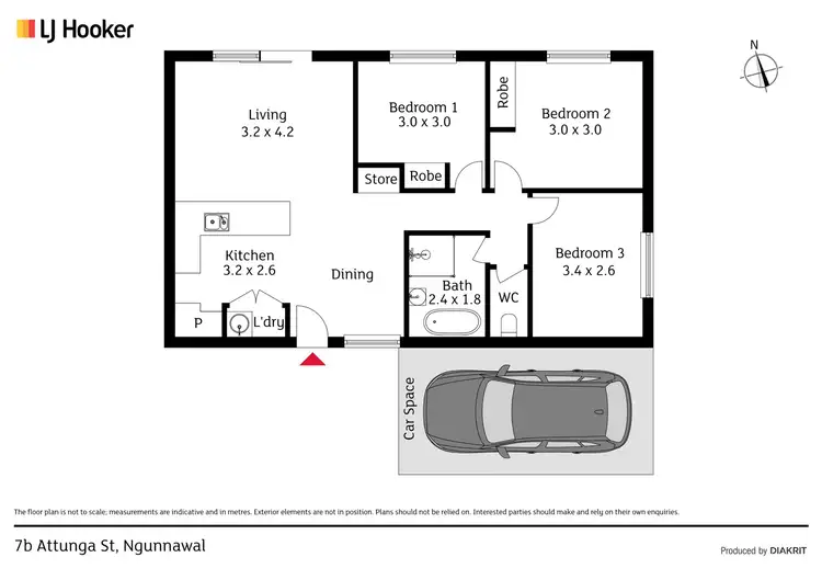Floorplan of Homely semi-detached listing, 7b Attunga Street, Ngunnawal ACT 2913