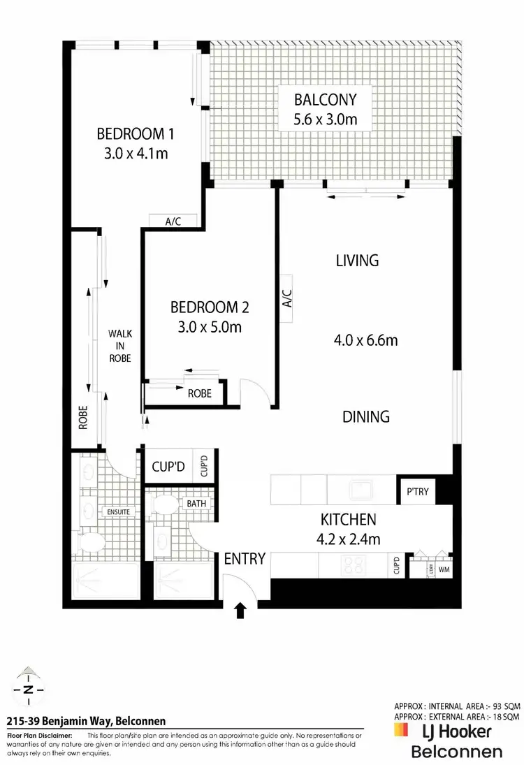 Floorplan of Homely unit listing, 215/39 Benjamin Way, Belconnen ACT 2617