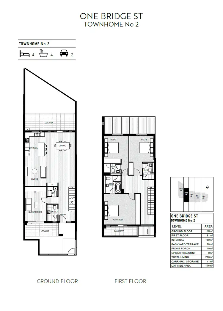 Floorplan of Homely townhouse listing, 2/1-1B Bridge Street, Lane Cove NSW 2066