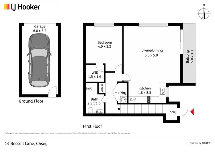 Floorplan of Homely semi-detached listing, 14 Bessell Lane, Casey ACT 2913