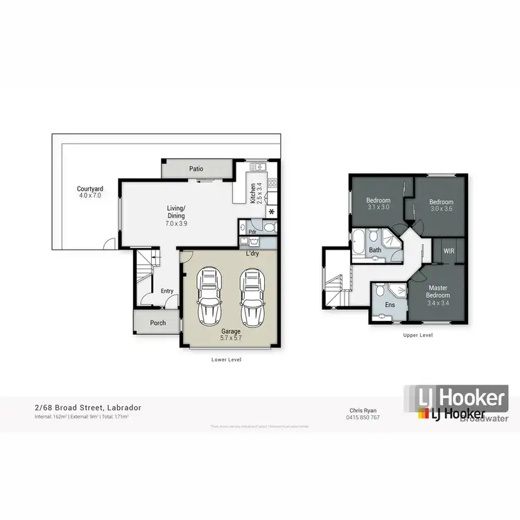 Floorplan of Homely townhouse listing, 2/68 Broad Street, Labrador QLD 4215