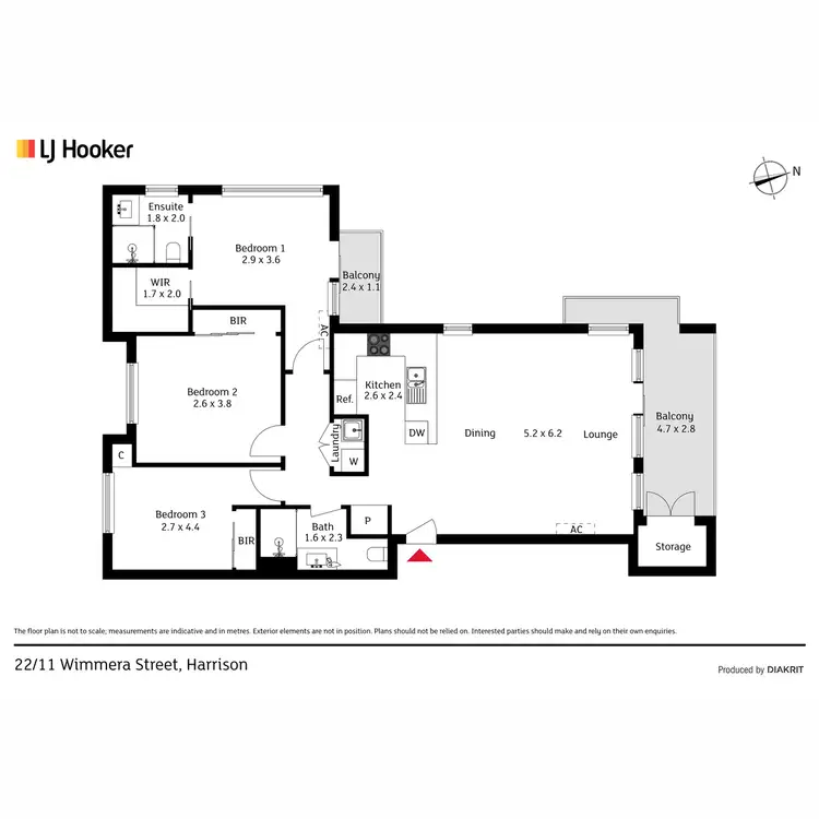 Floorplan of Homely apartment listing, 22/11 Wimmera Street, Harrison ACT 2914