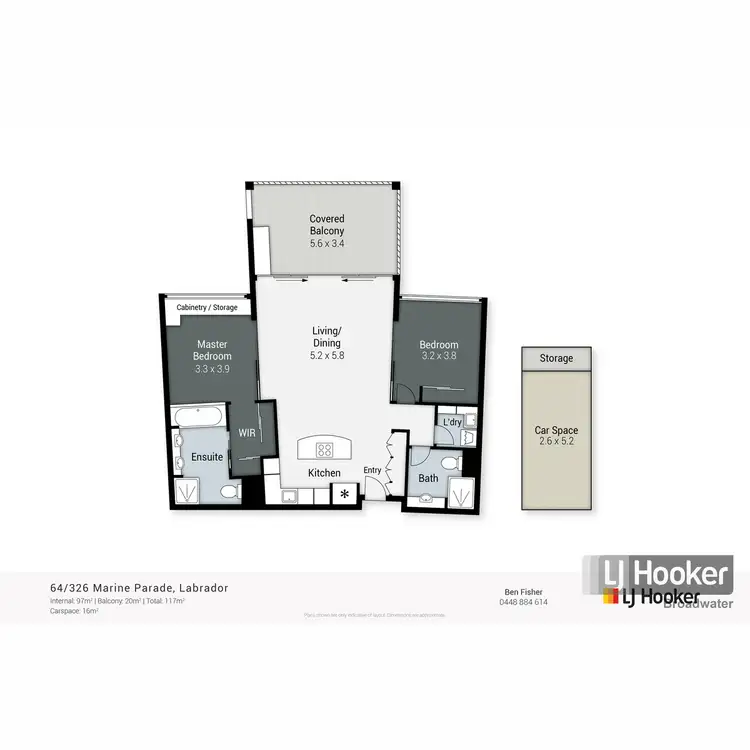 Floorplan of Homely unit listing, 64/326-342 Marine Parade, Labrador QLD 4215