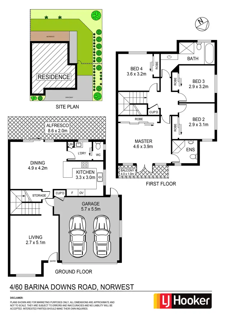 Floorplan of Homely townhouse listing, 4/60 Barina Downs Road, Norwest NSW 2153