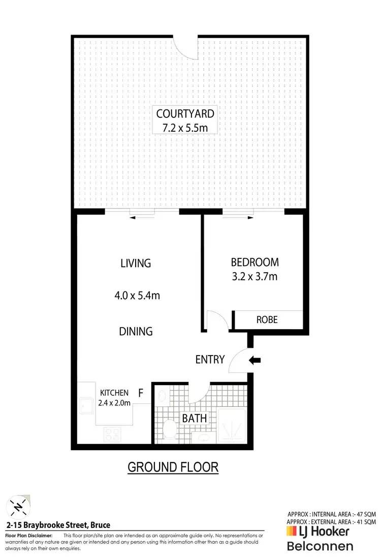 Floorplan of Homely apartment listing, 2/15 Braybrooke Street, Bruce ACT 2617