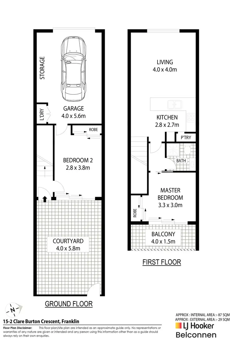 Floorplan of Homely townhouse listing, 15/2 Clare Burton Crescent, Franklin ACT 2913