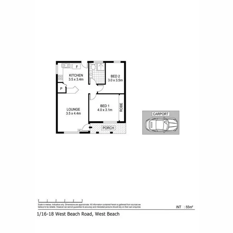 Floorplan of Homely unit listing, 1/16 - 18 West Beach Road, West Beach SA 5024