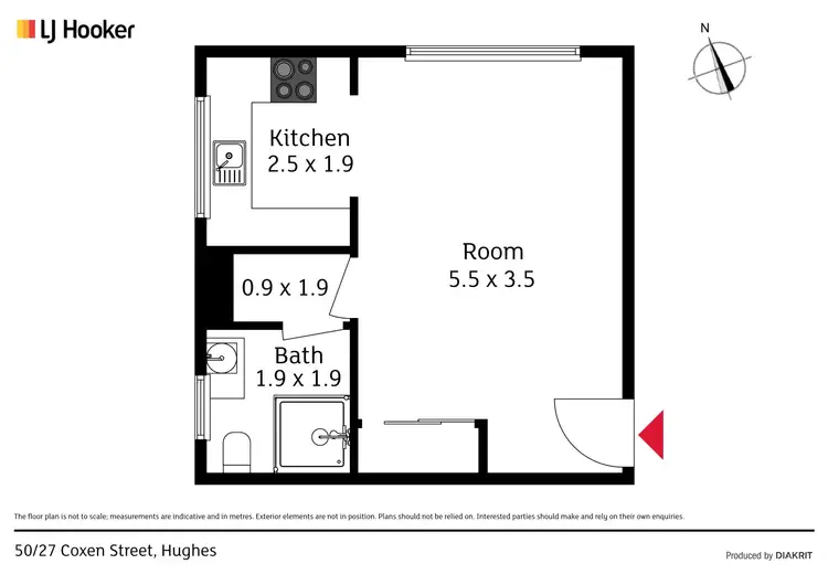 Floorplan of Homely apartment listing, 50/27 Coxen Street, Hughes ACT 2605