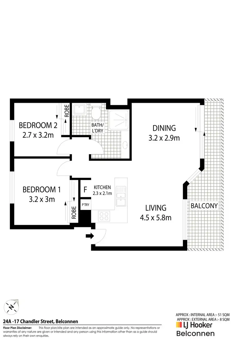 Floorplan of Homely unit listing, 24A/17 Chandler Street, Belconnen ACT 2617